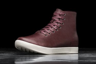 Nobull High-Top Leather Men's Trainers Burgundy | Australia (UY1496)